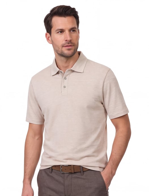 Casa Moda polo beige melange regular fit - Image 1