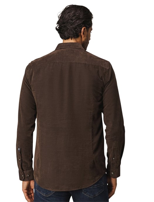 State of Art overhemd bruin corduroy semi-wide collar - Image 2