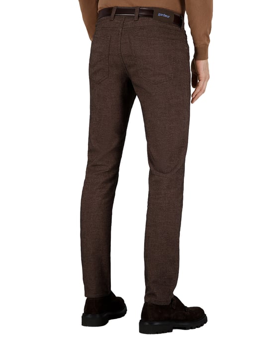 pantalon katoen Gardeur bruin effen 5 pocket - Image 2