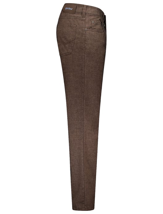pantalon katoen Gardeur bruin effen 5 pocket - Image 3