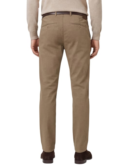 Brax Fabio pantalon bruin effen wijde fit katoen flatfront - Image 2