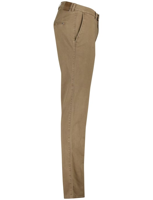 Brax Fabio pantalon bruin effen wijde fit katoen flatfront - Image 3