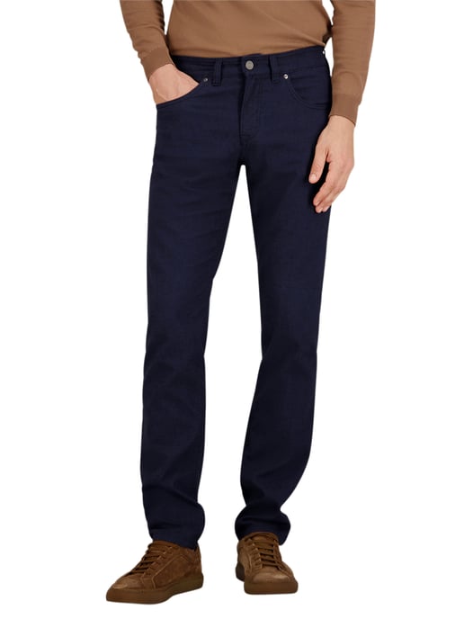Gardeur katoenen pantalon donkerblauw zonder omslag - Image 1