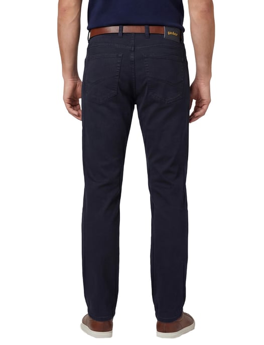 katoenen Gardeur normale fit Bill pantalon effen donkerblauw - Image 2