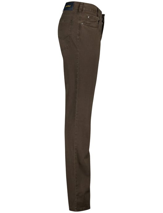 katoenen Gardeur modern fit bill pantalon bruin geprint - Image 3