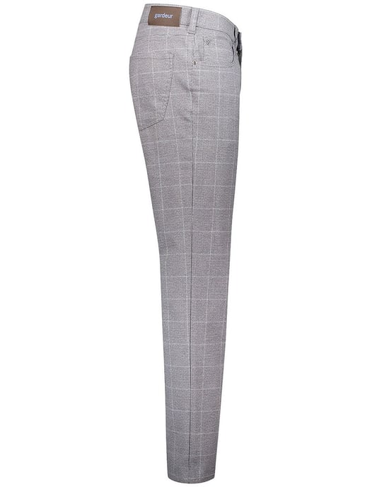 Gardeur katoenen pantalon grijs geruit - Image 3