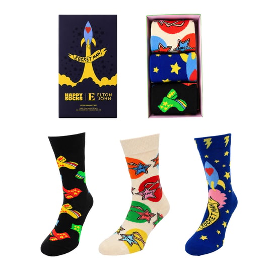 Happy Socks 3-Pack Elton John Multicolour Gift Set - Image 1