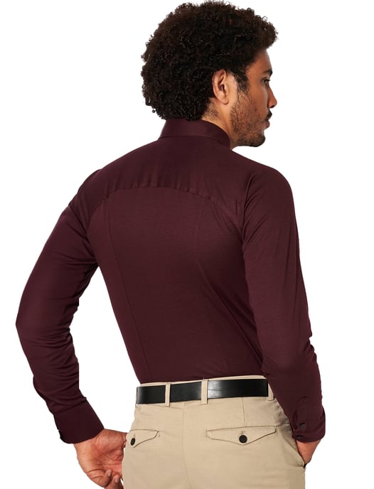 Overhemd Desoto bordeaux slim fit piqué - Image 2