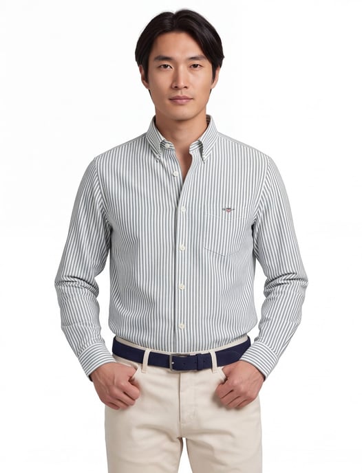 Gant casual overhemd regular fit groen - Image 1