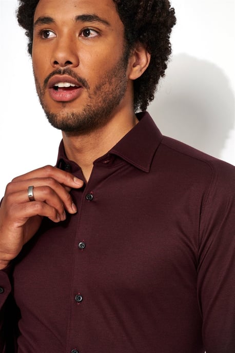 Overhemd Desoto bordeaux slim fit piqué - Image 3
