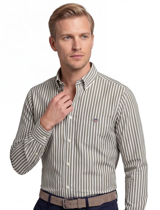 casual overhemd Gant Regular Fit groen - Image 1