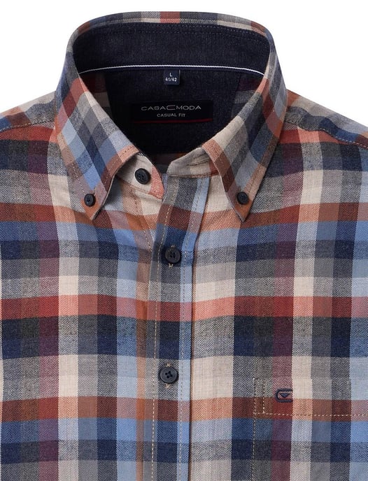 casual overhemd Casa Moda grijs blauw katoen - Image 3