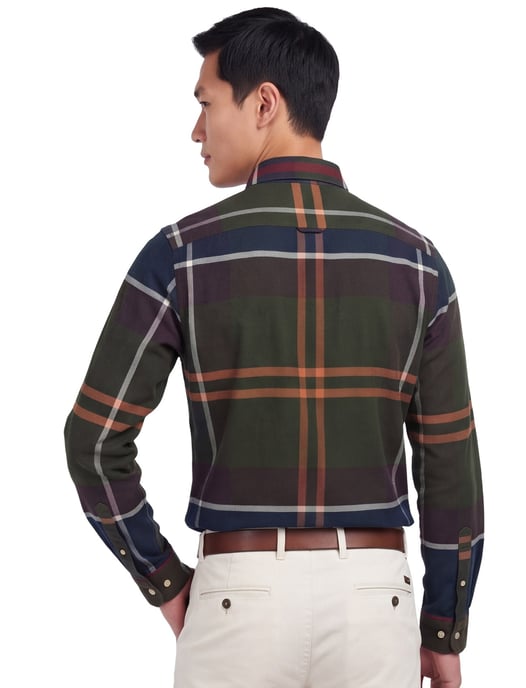 Katoenen Barbour casual groen geruit overhemd normale fit - Image 2