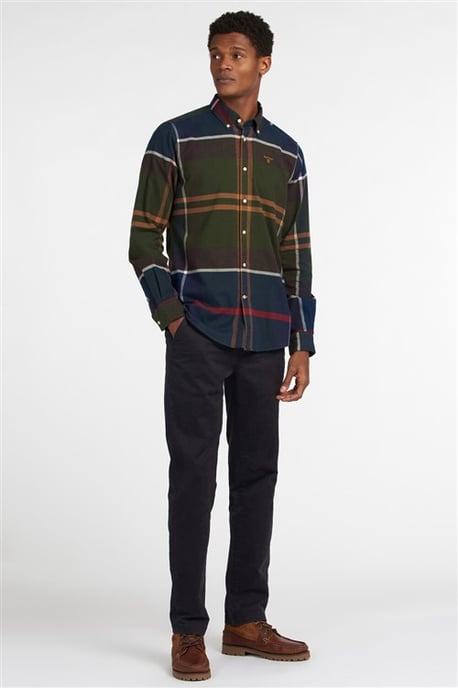 Katoenen Barbour casual groen geruit overhemd normale fit - Image 3