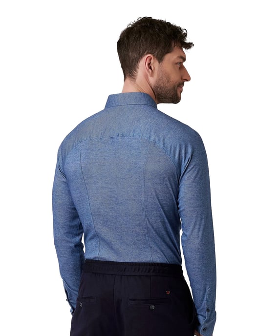 Desoto Casual Kent overhemd blauw gemêleerd lange mouwen - Image 2