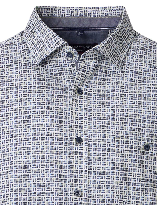 casual overhemd Casa Moda Casual Fit donkerblauw geprint - Image 3