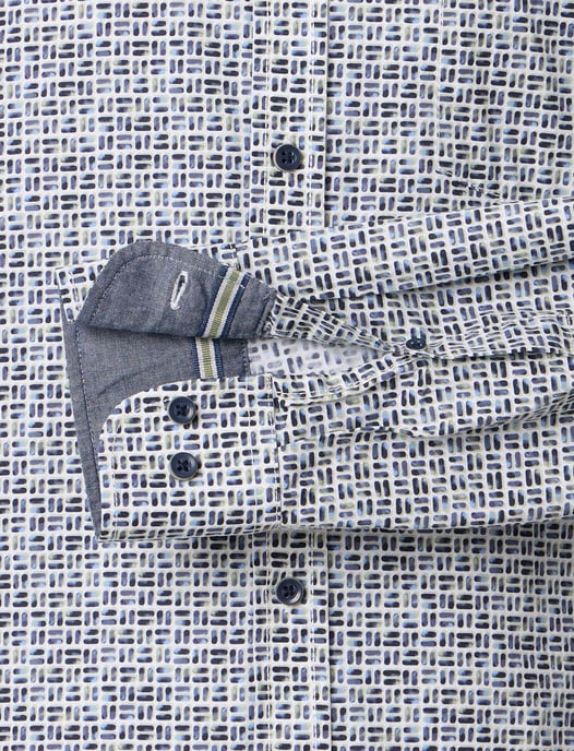 casual overhemd Casa Moda Casual Fit donkerblauw geprint - Image 4