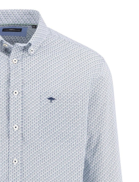 Fynch Hatton overhemd blauw geprint borstzak - Image 3
