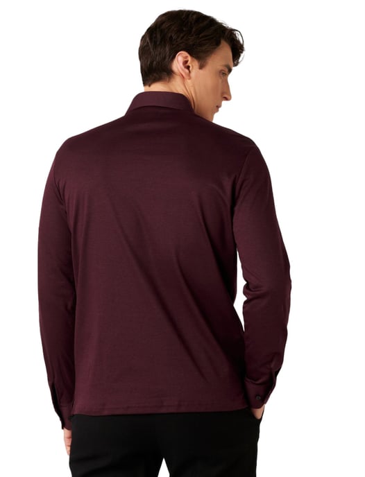 Poloshirt Desoto bordeaux slim fit piqué - Image 2