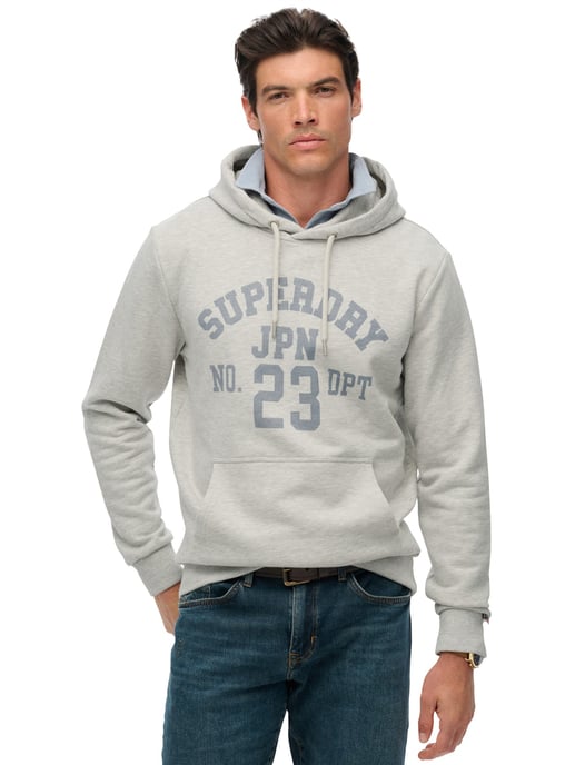 Superdry hoodie wit katoen opdruk met capuchon - Image 1