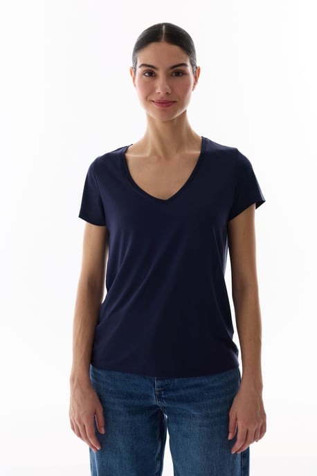 Oversized V-Neck Long T-Shirt - Image 1