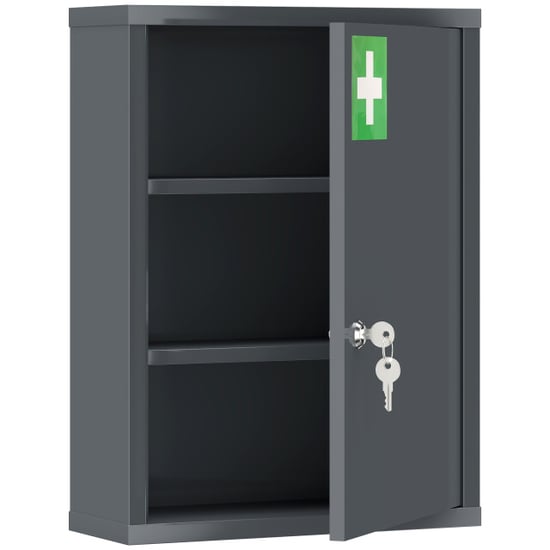 4goodz Medicijnkastje metaal ehbo-kastje met slot 15x40x53 cm - - Image 1