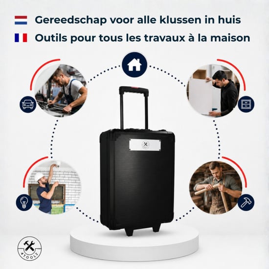 4toolz Blackline xxl gereedschapskoffer met ring-ratel sleutels 1020-delig - - Image 3