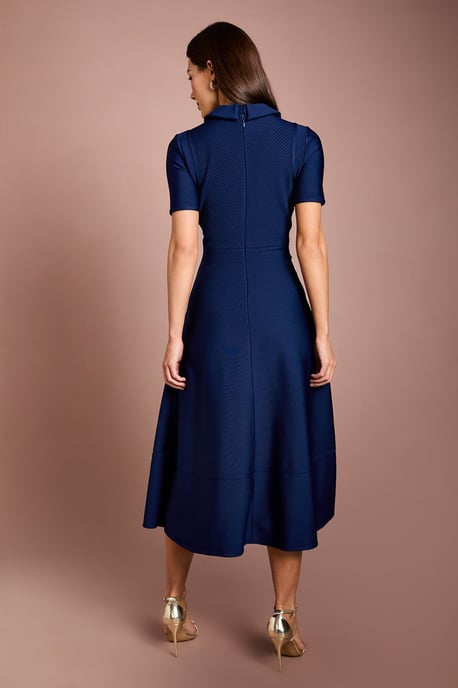 Bandage Knit Short Sleeve Shirt Midi Dress - Image 3