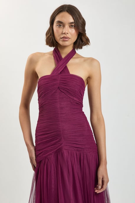 Halterneck Tulle Maxi Dress - Image 2