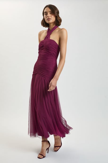 Halterneck Tulle Maxi Dress - Image 4