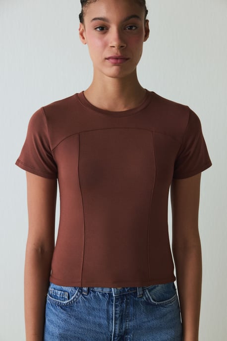 Kvinnors Slim-Fit Modal Rundhalsad T-shirt - Image 2