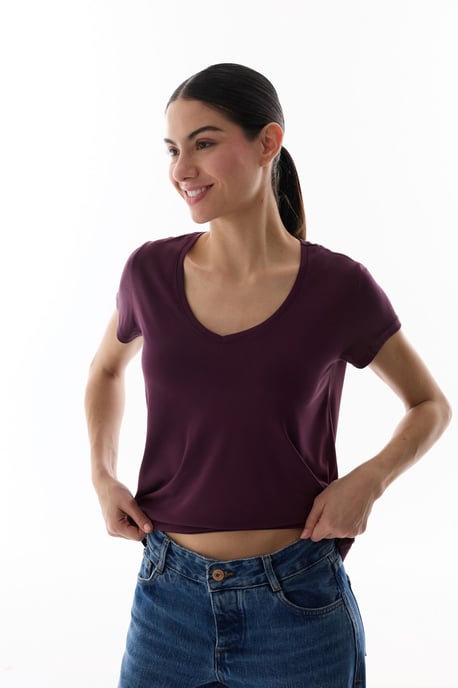 Oversized V-Neck Long T-Shirt - Image 2