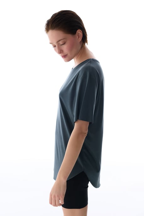 Oversized Modal-mix Crew Neck T-shirt - Image 2
