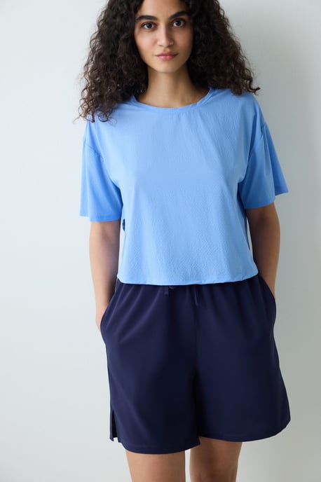 Kvinnors Enkel Stickad Rundhalsad T-shirt - Image 2