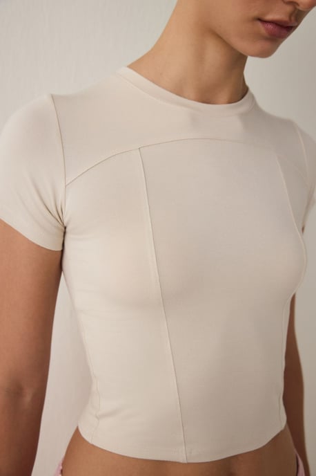 Kvinnors Slim-Fit Modal Rundhalsad T-shirt - Image 4