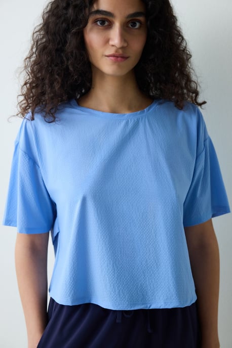 Kvinnors Enkel Stickad Rundhalsad T-shirt - Image 3