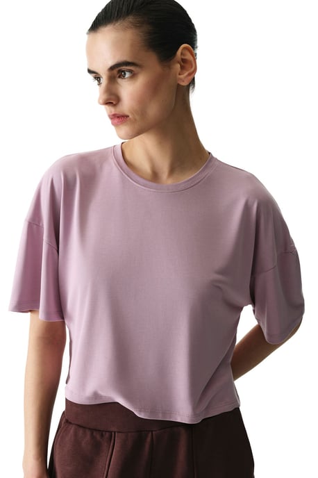 Översized T-shirt med slits och rundad hals - Image 3
