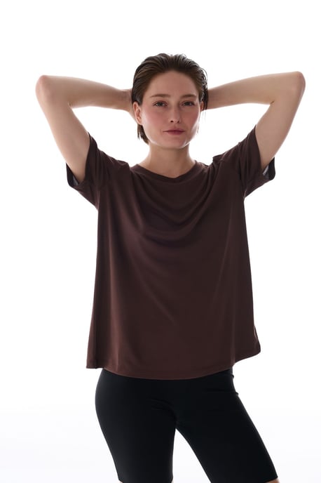 Overmaat Lang Gebreid Crew Neck T-Shirt - Image 1