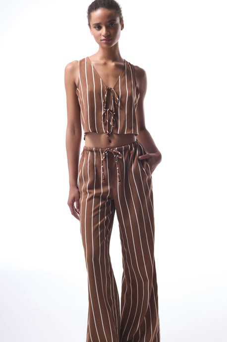 Striped V-Neck Sleeveless Bodysuit - Image 6