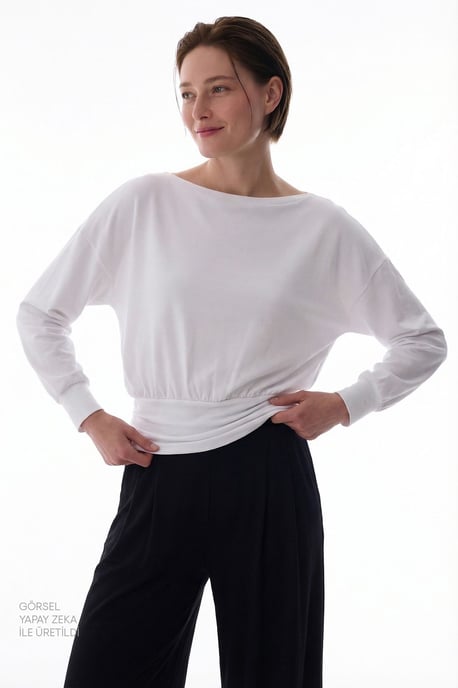 Ronde Hals Lange Mouw Gebreide Bodysuit - Image 3