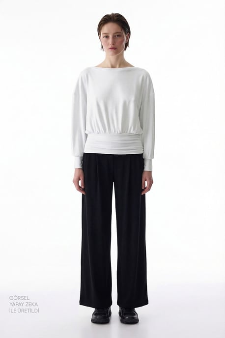 Ronde Hals Lange Mouw Gebreide Bodysuit - Image 5