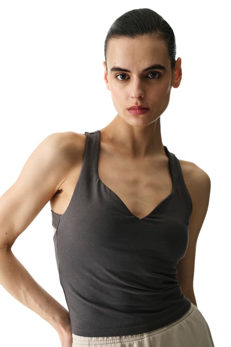 Sleeveless V-neck Backless Thong Bodysuit - Image 1