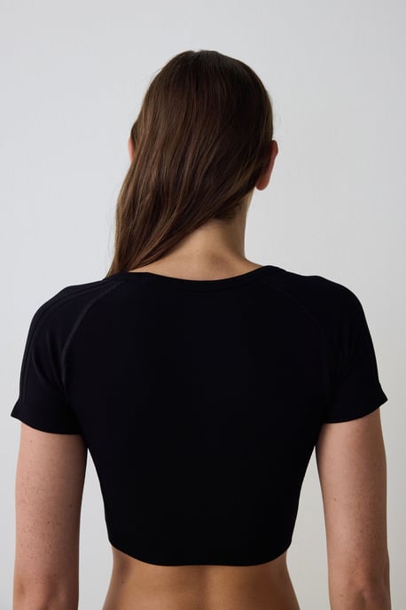 Short Knit Bodysuit With U Neck - Image 5