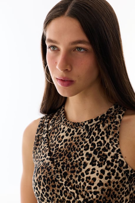 Leopard Cut-Out Sleeveless Bodysuit - Image 2
