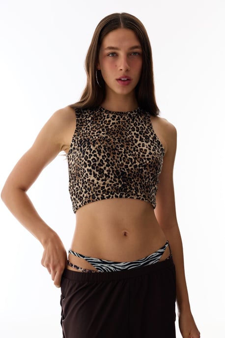 Leopard Cut-Out Sleeveless Bodysuit - Image 4