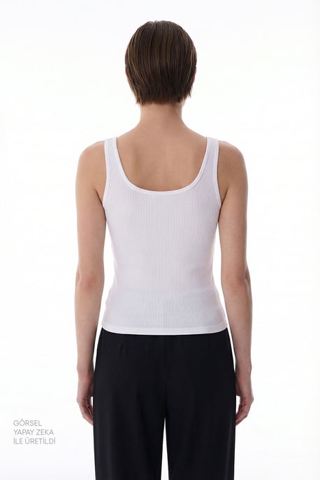 Ribbed Sleeveless Crew Neck Bodysuit - Image 2