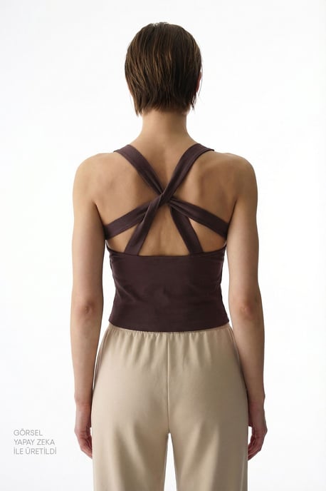 Sleeveless V-neck Backless Thong Bodysuit - Image 2