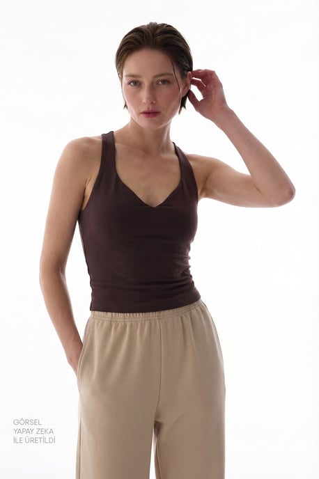 Sleeveless V-neck Backless Thong Bodysuit - Image 3