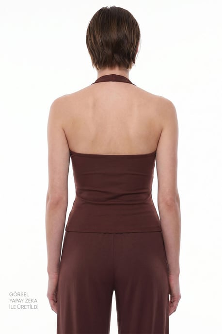 Sleeveless Halterneck Knit Bodysuit - Image 4