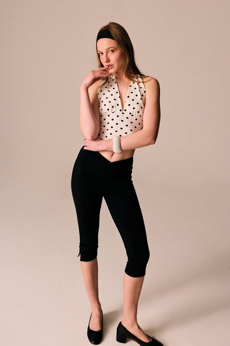 Polka Dot Halterneck Thong Bodysuit - Image 1